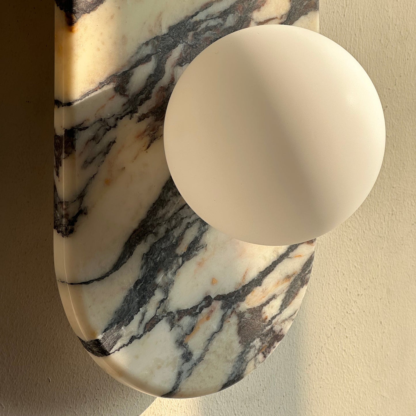 Asteria Wall Lamp | Luxury Double-Ended Marble & Glass Globe Sconce
