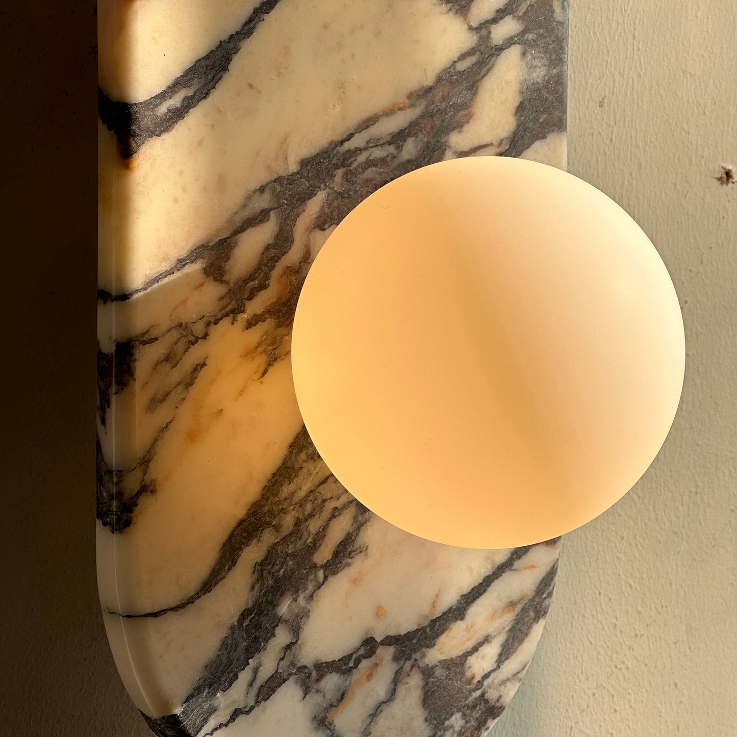 Asteria Wall Lamp | Luxury Double-Ended Marble & Glass Globe Sconce