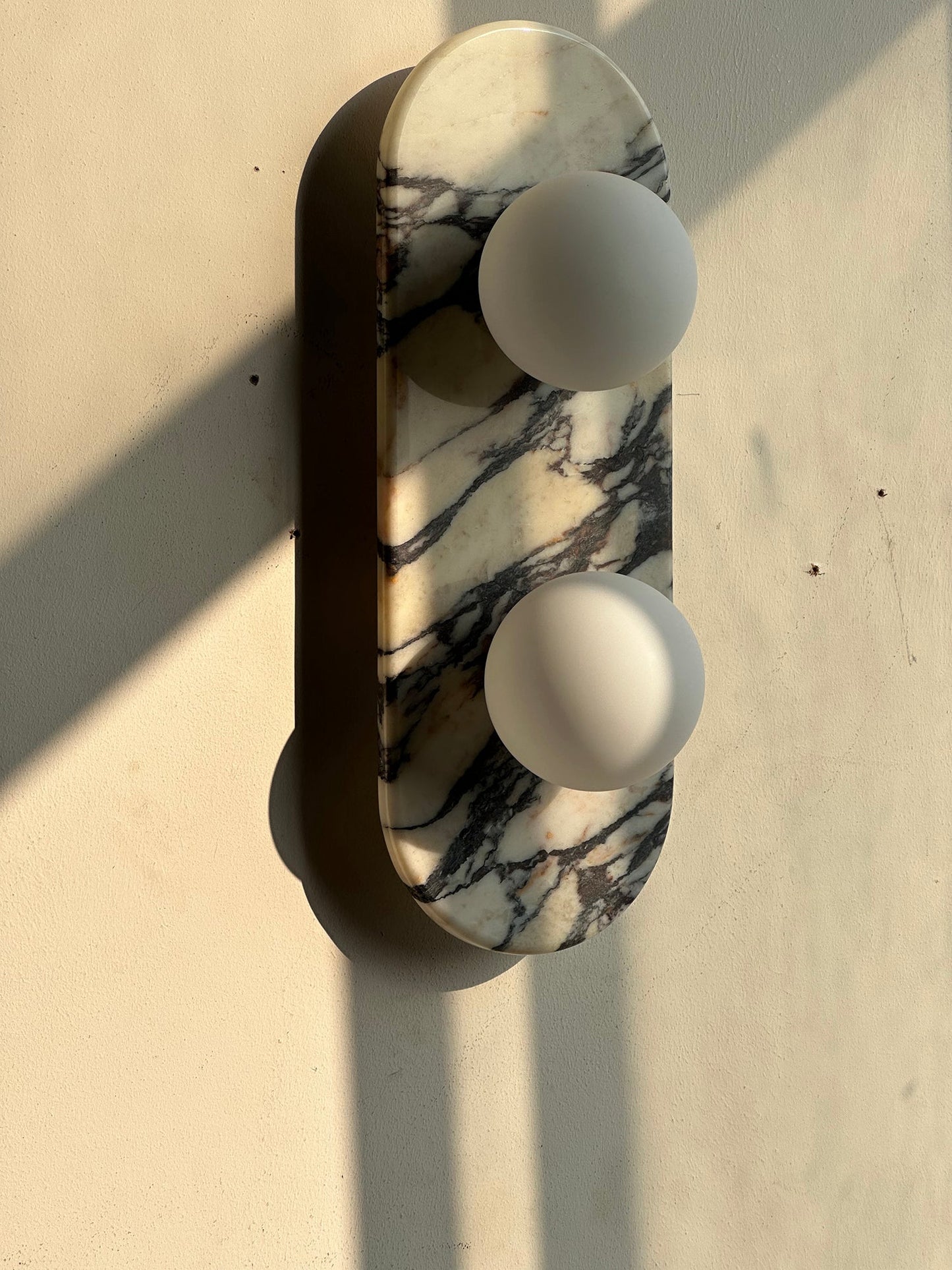 Asteria Wall Lamp | Luxury Double-Ended Marble & Glass Globe Sconce