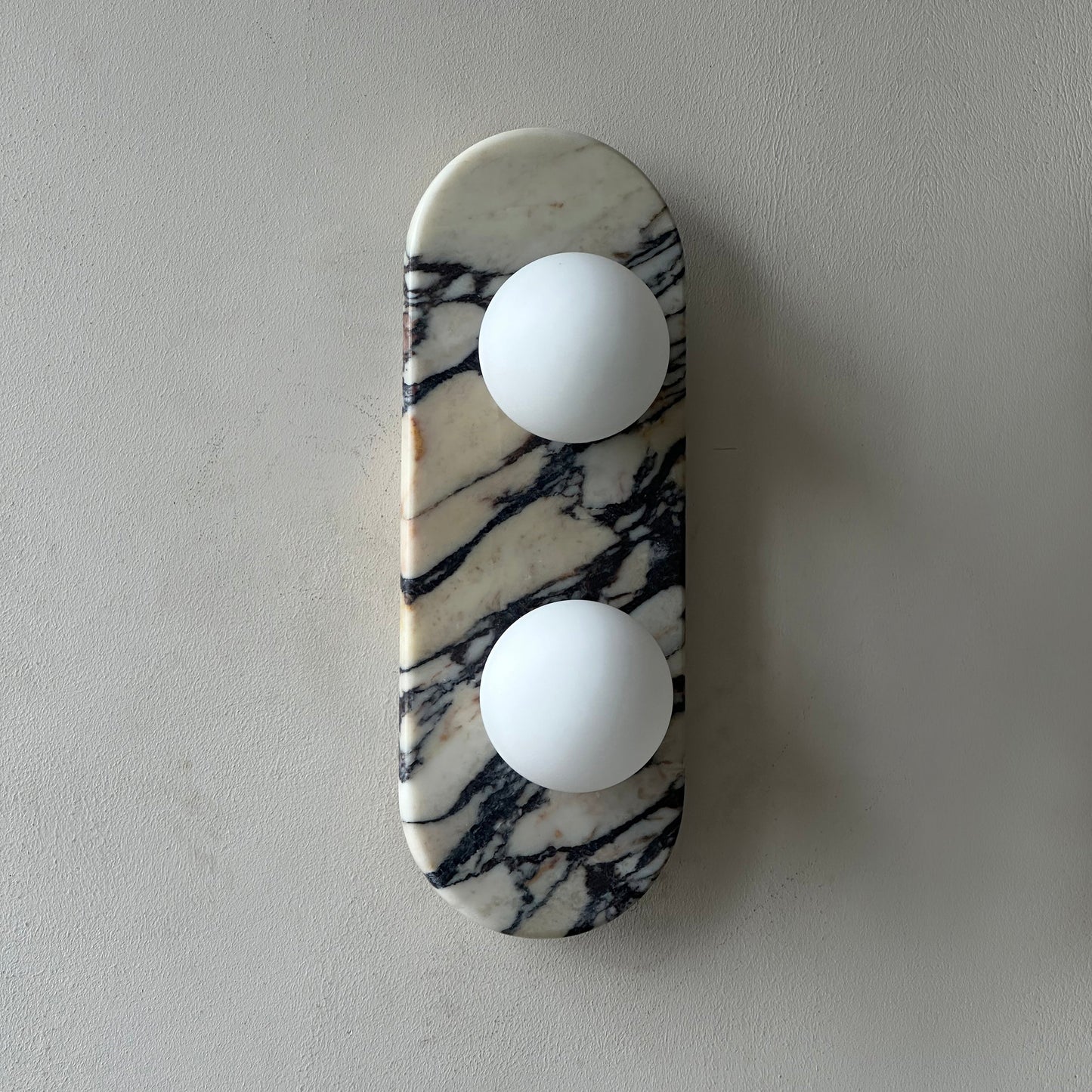 Asteria Wall Lamp | Luxury Double-Ended Marble & Glass Globe Sconce