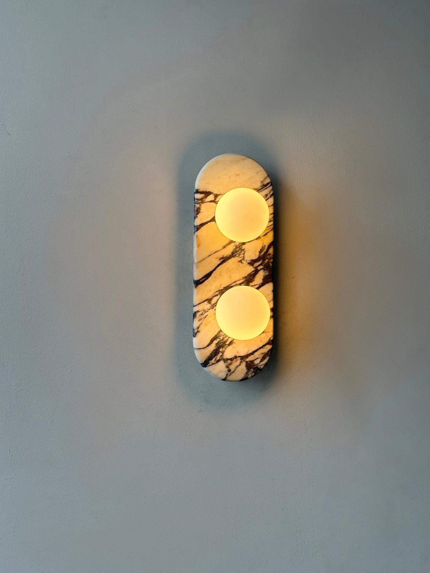 Asteria Wall Lamp | Luxury Double-Ended Marble & Glass Globe Sconce