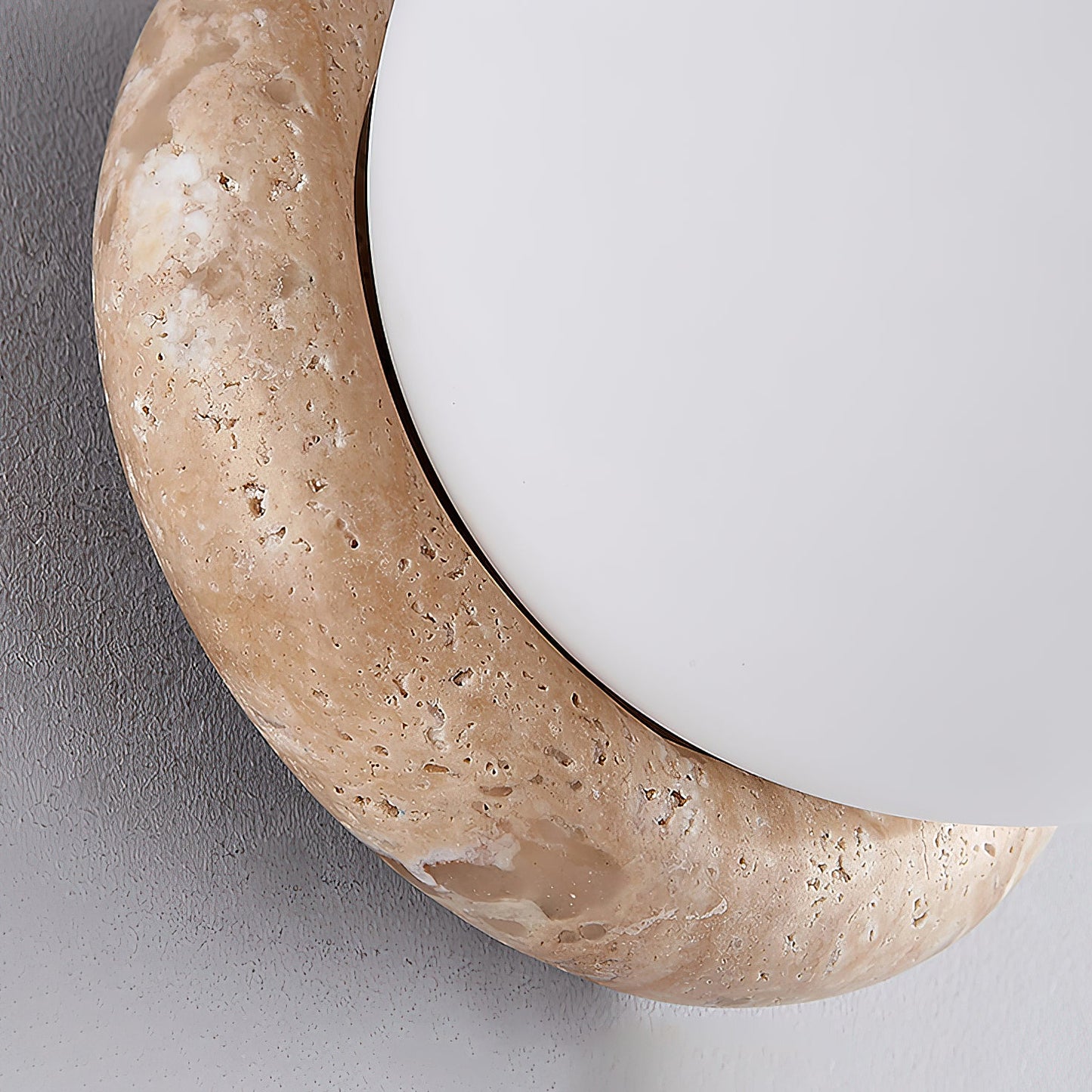Asteroid Wall Lamp | Luxury 6-Inch Cubic Beige Travertine & Glass Sconce
