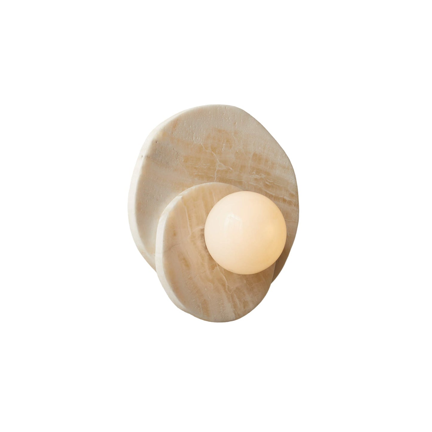 Astr Stone Wall Lamp | Luxury Layered Natural Stone & Glass Globe Sconce