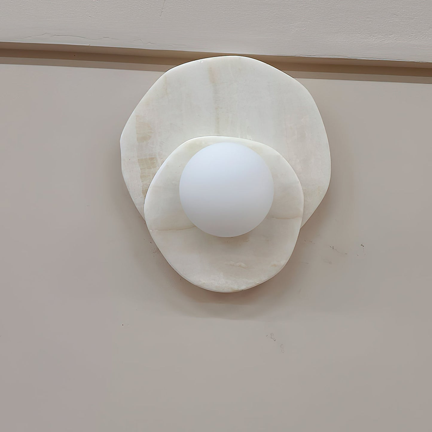 Astr Stone Wall Lamp | Luxury Layered Natural Stone & Glass Globe Sconce
