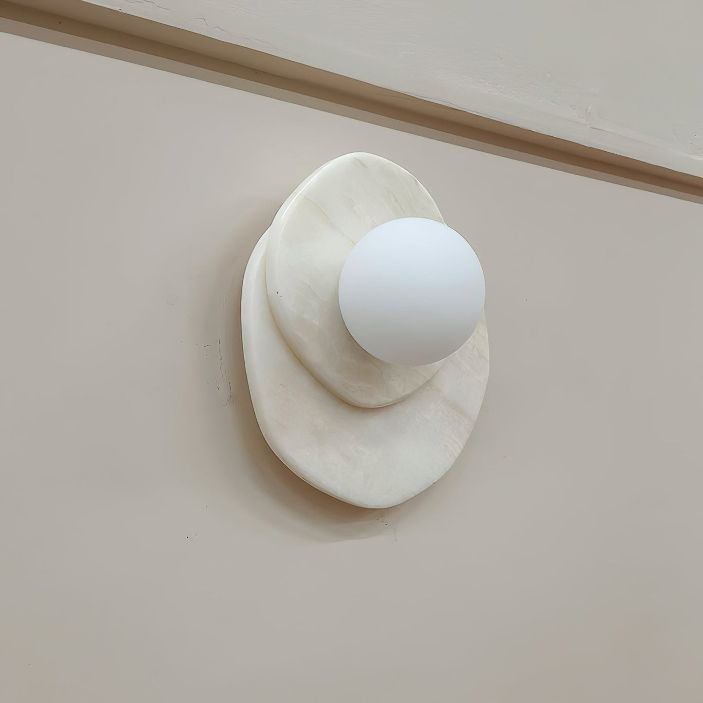 Astr Stone Wall Lamp | Luxury Layered Natural Stone & Glass Globe Sconce