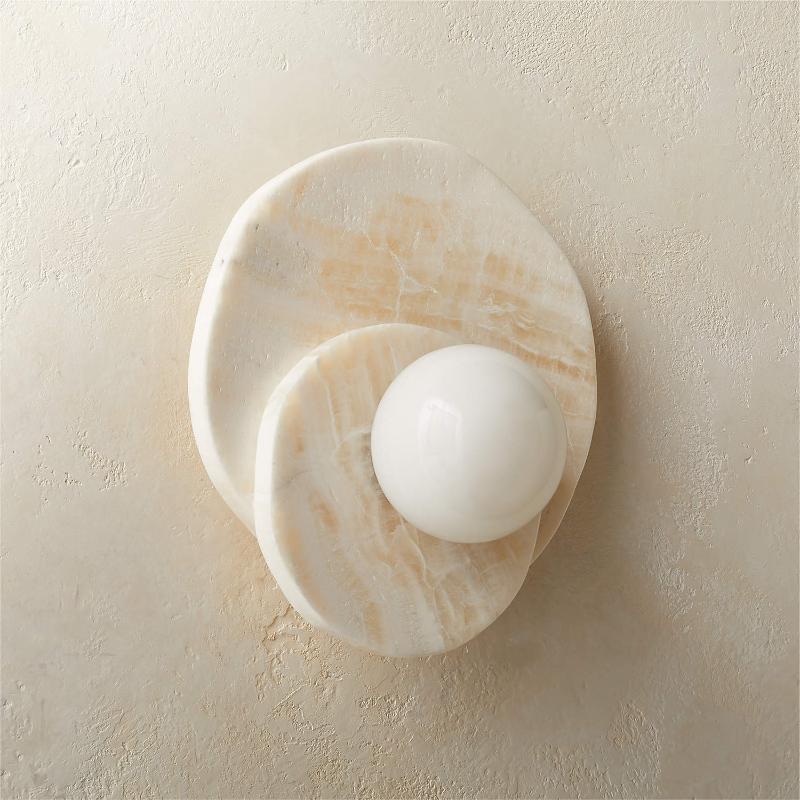 Astr Stone Wall Lamp | Luxury Layered Natural Stone & Glass Globe Sconce