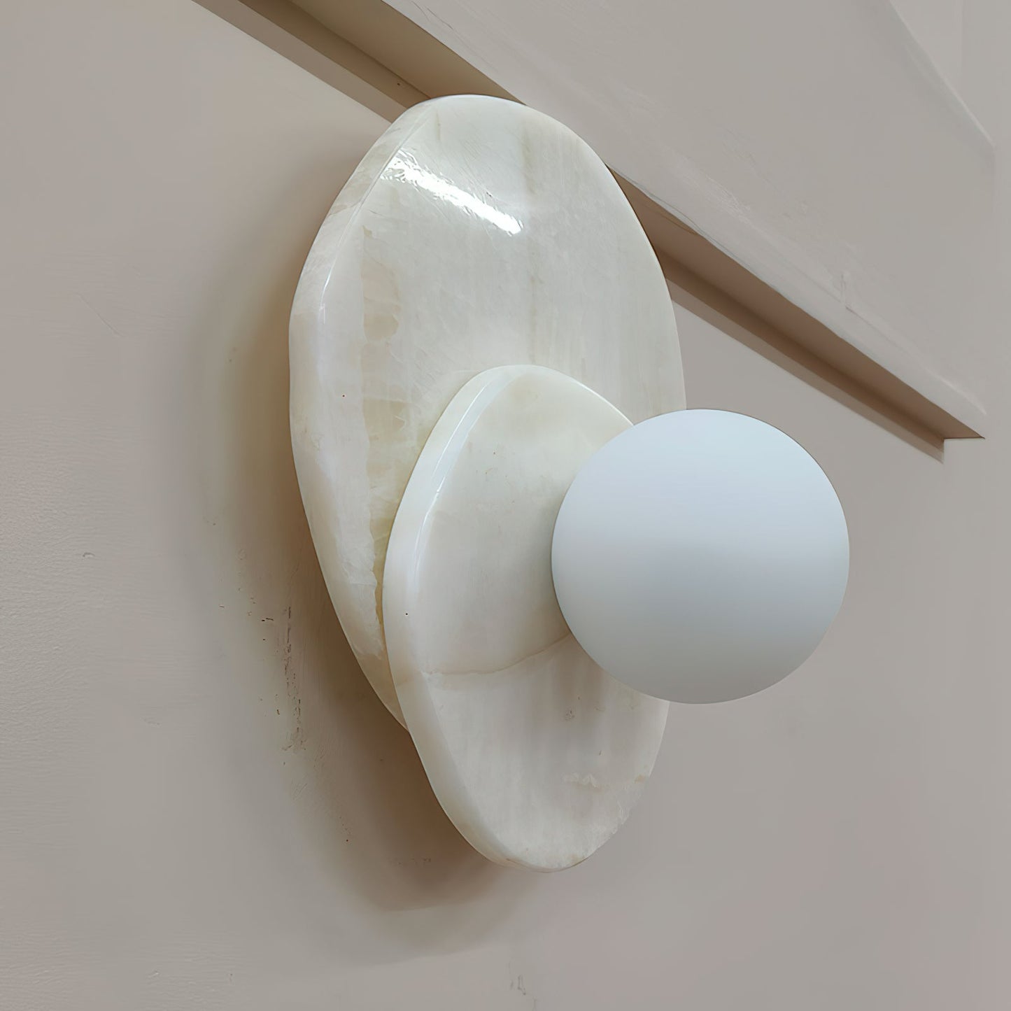 Astr Stone Wall Lamp | Luxury Layered Natural Stone & Glass Globe Sconce