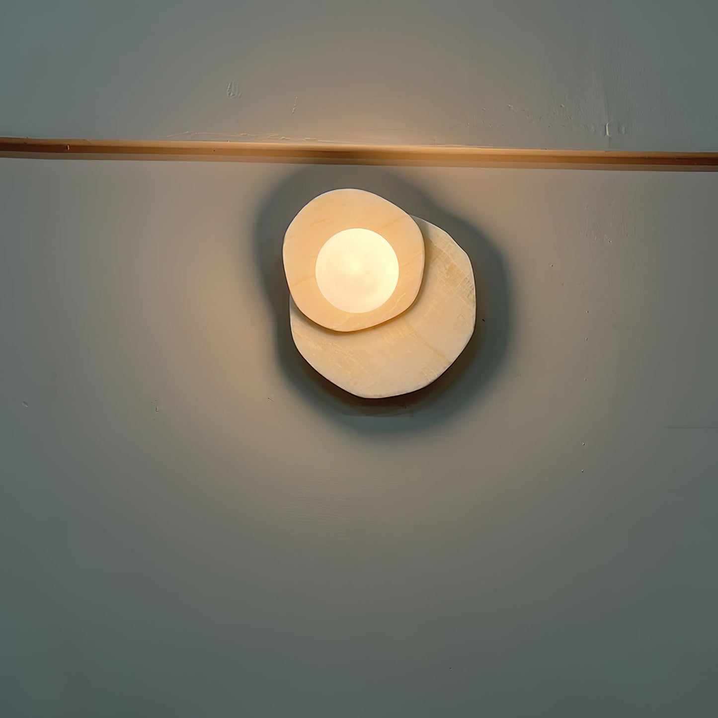 Astr Stone Wall Lamp | Luxury Layered Natural Stone & Glass Globe Sconce