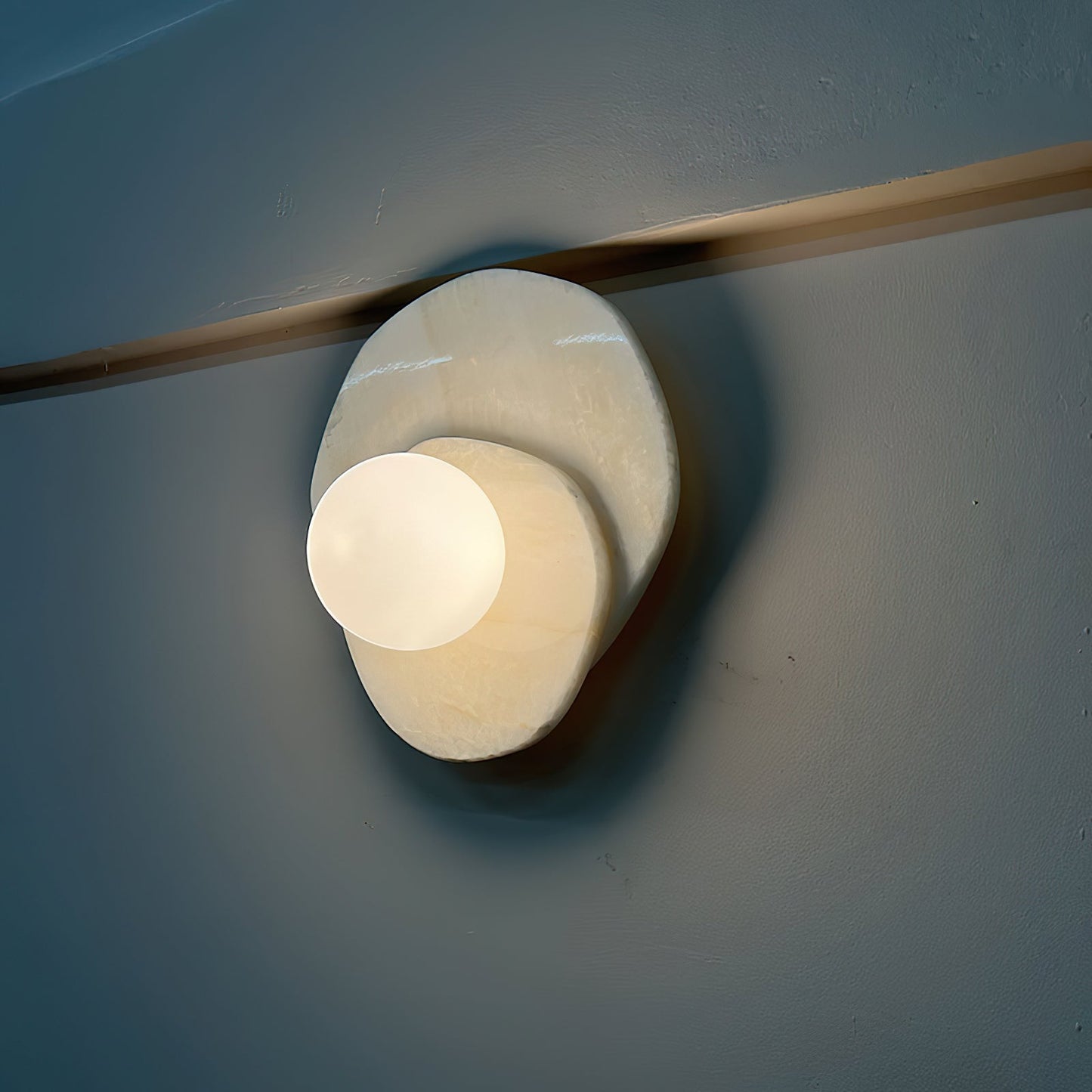 Astr Stone Wall Lamp | Luxury Layered Natural Stone & Glass Globe Sconce
