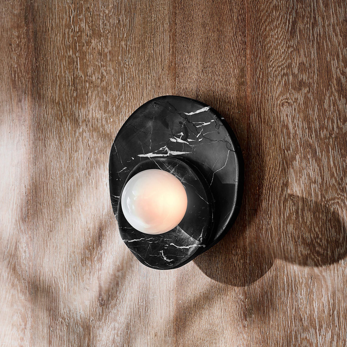 Astr Stone Wall Lamp | Luxury Layered Natural Stone & Glass Globe Sconce