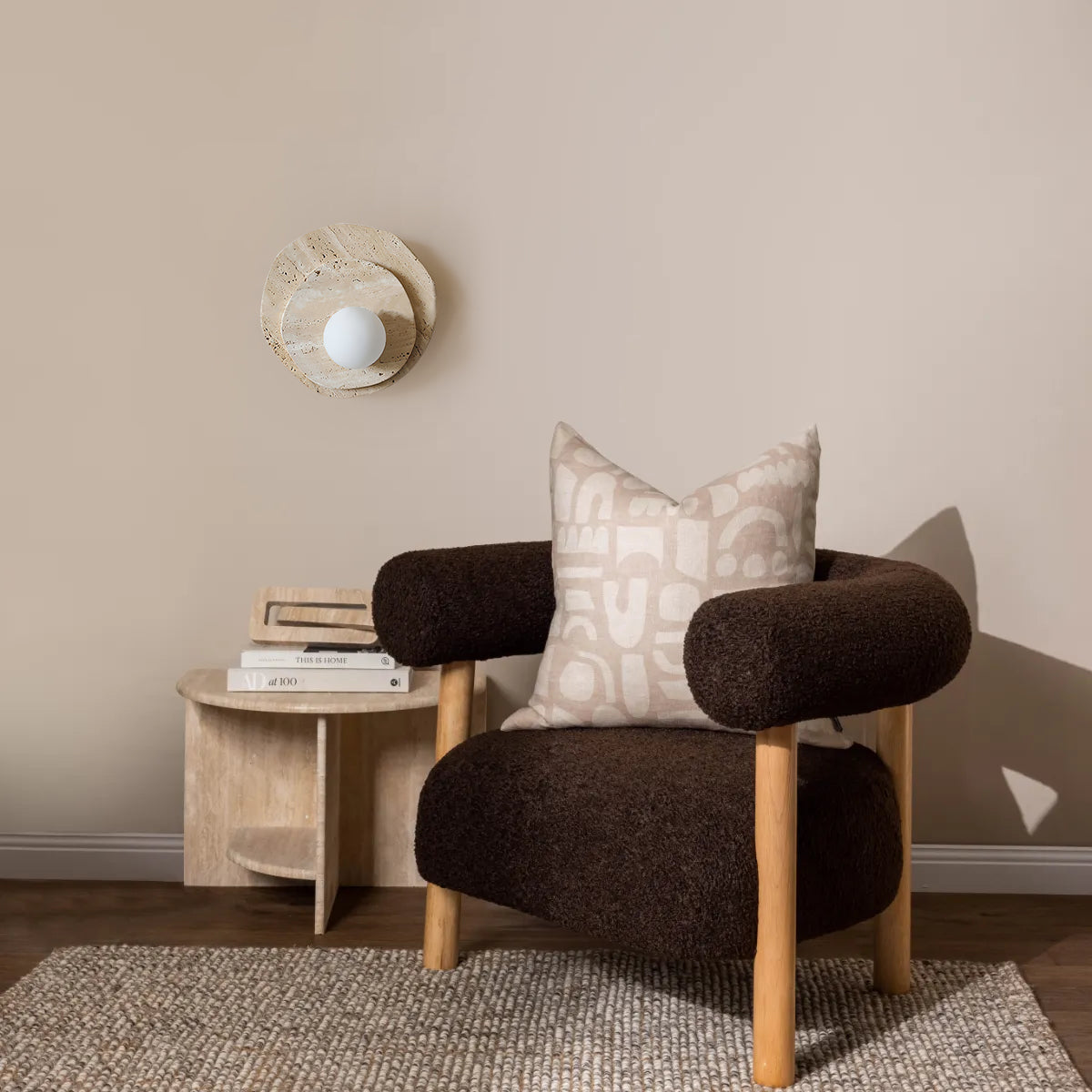 Astr Stone Wall Lamp | Luxury Layered Natural Stone & Glass Globe Sconce