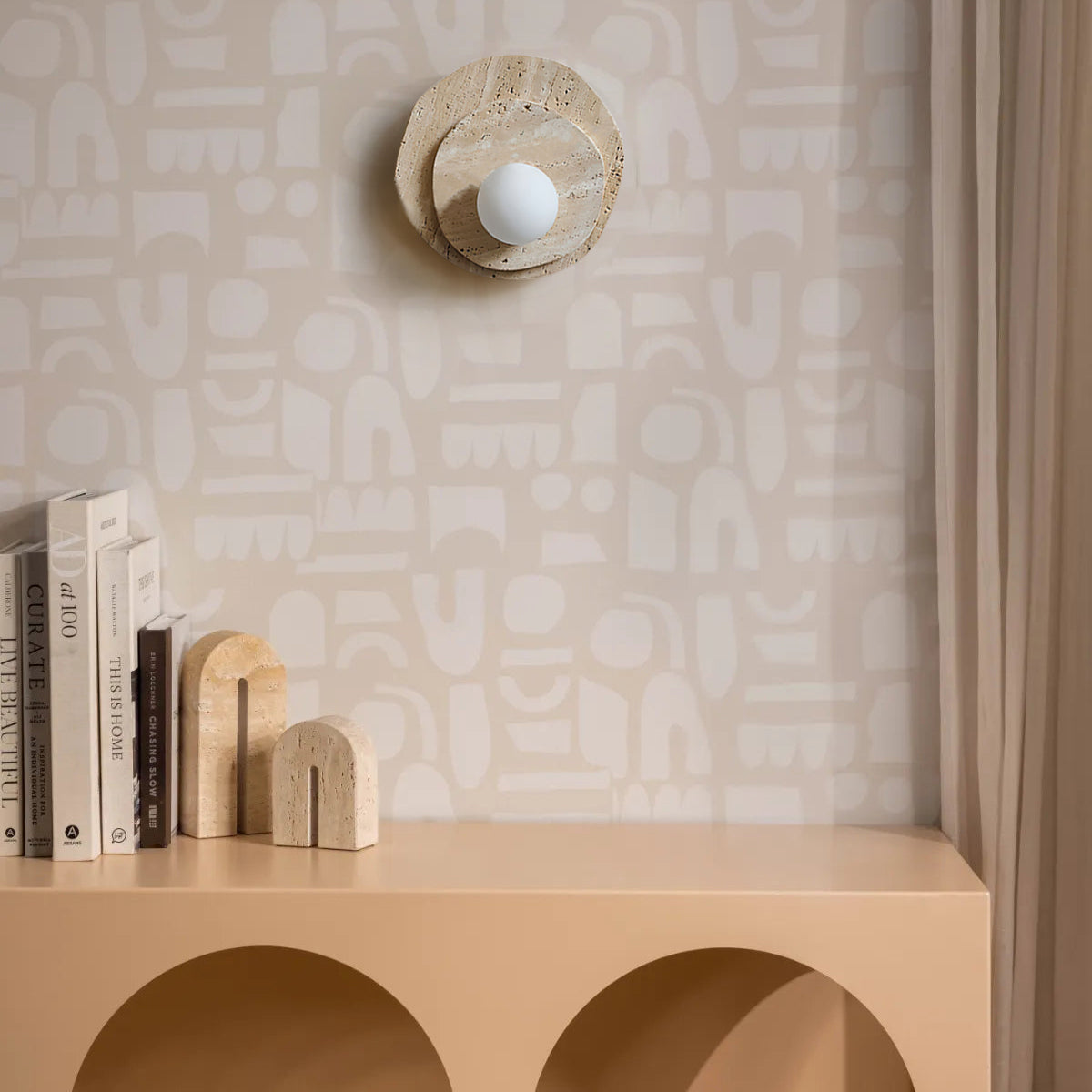 Astr Stone Wall Lamp | Luxury Layered Natural Stone & Glass Globe Sconce