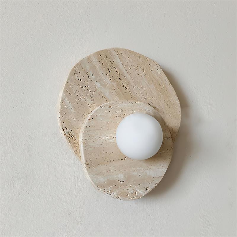 Astr Stone Wall Lamp | Luxury Layered Natural Stone & Glass Globe Sconce