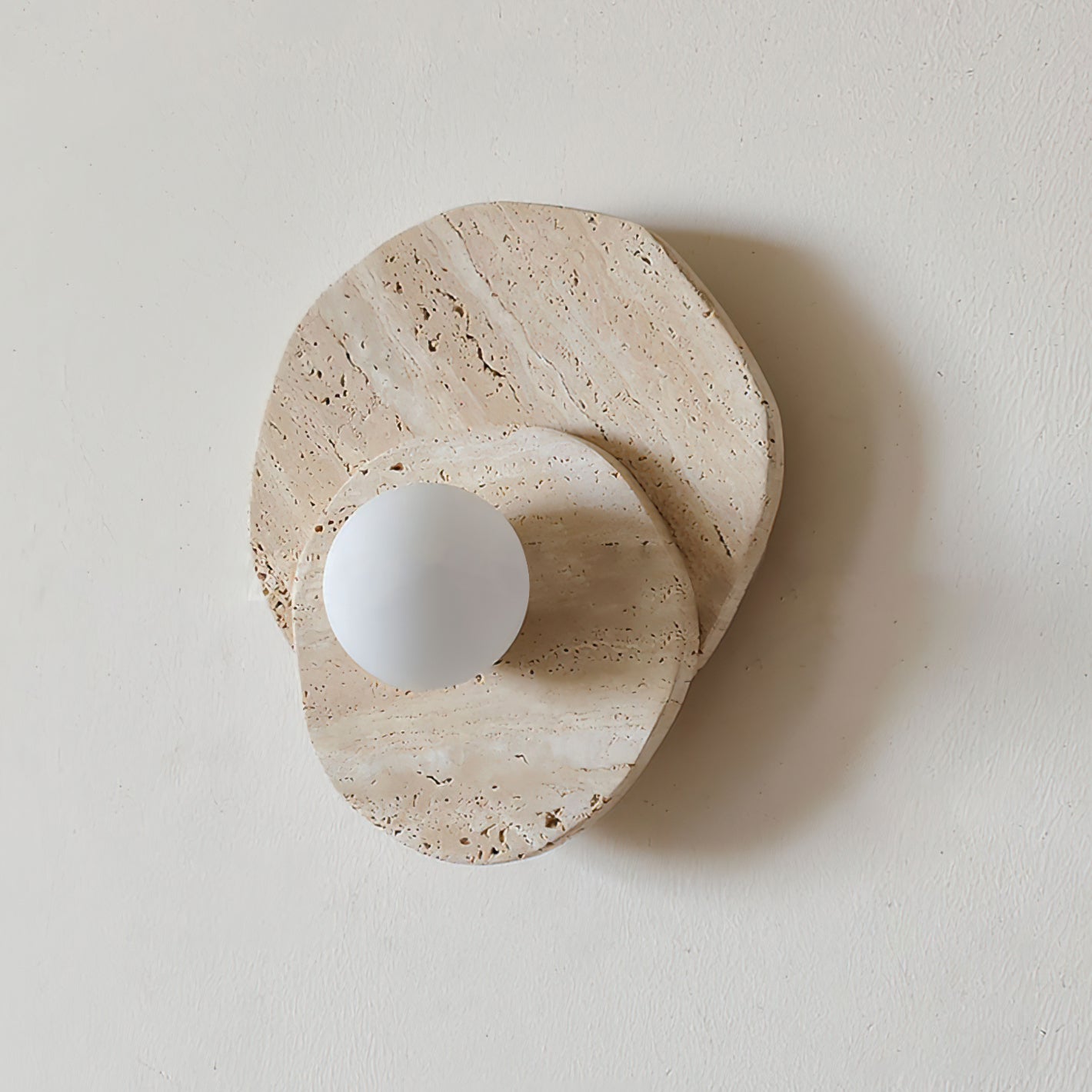 Astr Stone Wall Lamp | Luxury Layered Natural Stone & Glass Globe Sconce