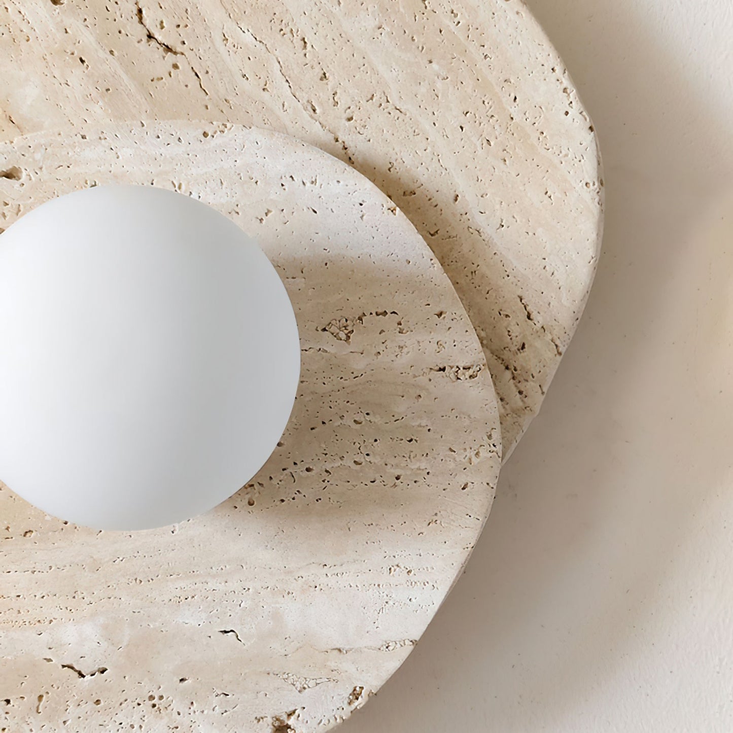 Astr Stone Wall Lamp | Luxury Layered Natural Stone & Glass Globe Sconce