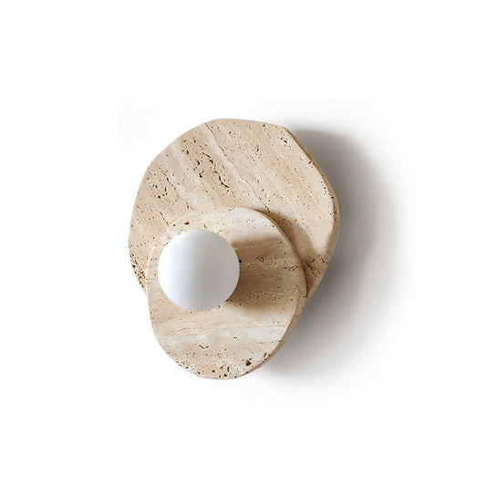 Astr Stone Wall Lamp | Luxury Layered Natural Stone & Glass Globe Sconce