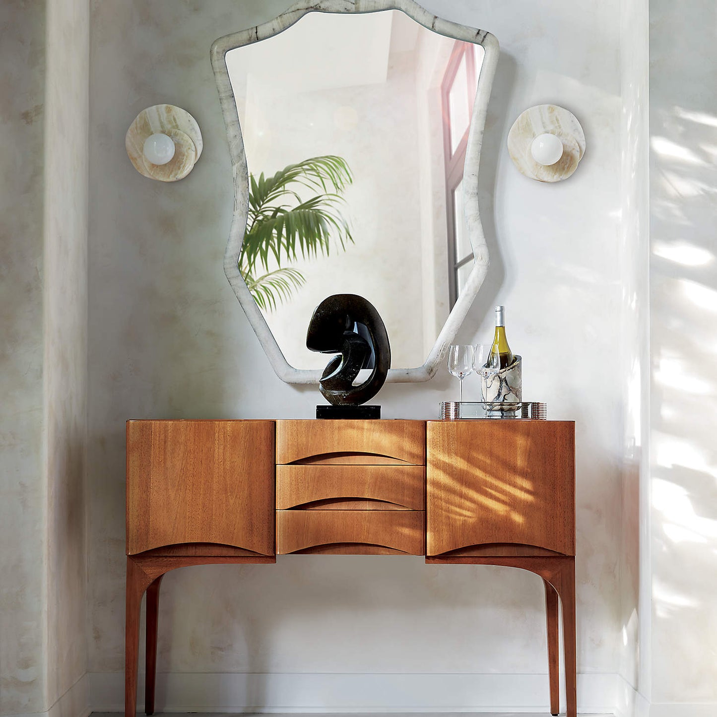 Astr Stone Wall Lamp | Luxury Layered Natural Stone & Glass Globe Sconce