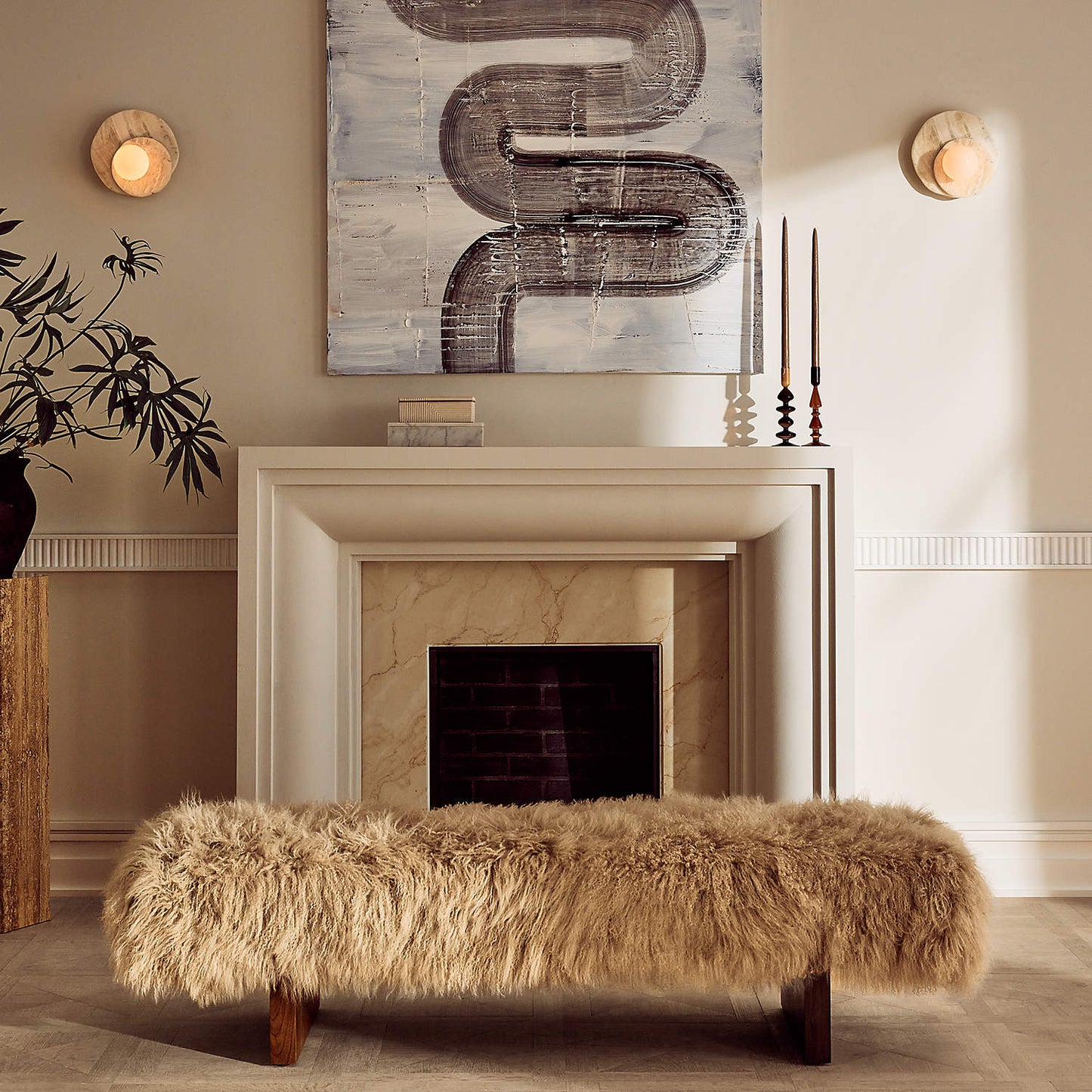 Astr Stone Wall Lamp | Luxury Layered Natural Stone & Glass Globe Sconce