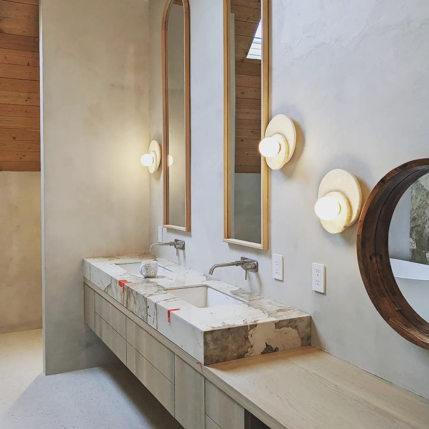 Astr Stone Wall Lamp | Luxury Layered Natural Stone & Glass Globe Sconce