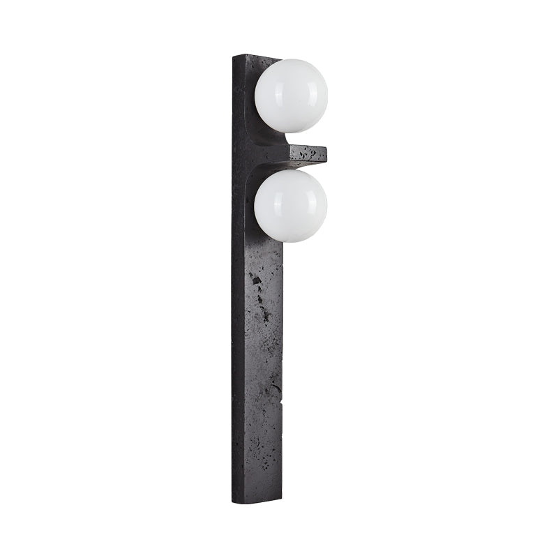 Asymmetrical Travertine Wall Sconce | Luxury 20-Inch Natural Stone & Glass Light