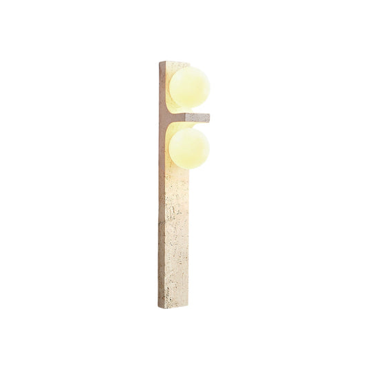 Asymmetrical Travertine Wall Sconce | Luxury 20-Inch Natural Stone & Glass Light
