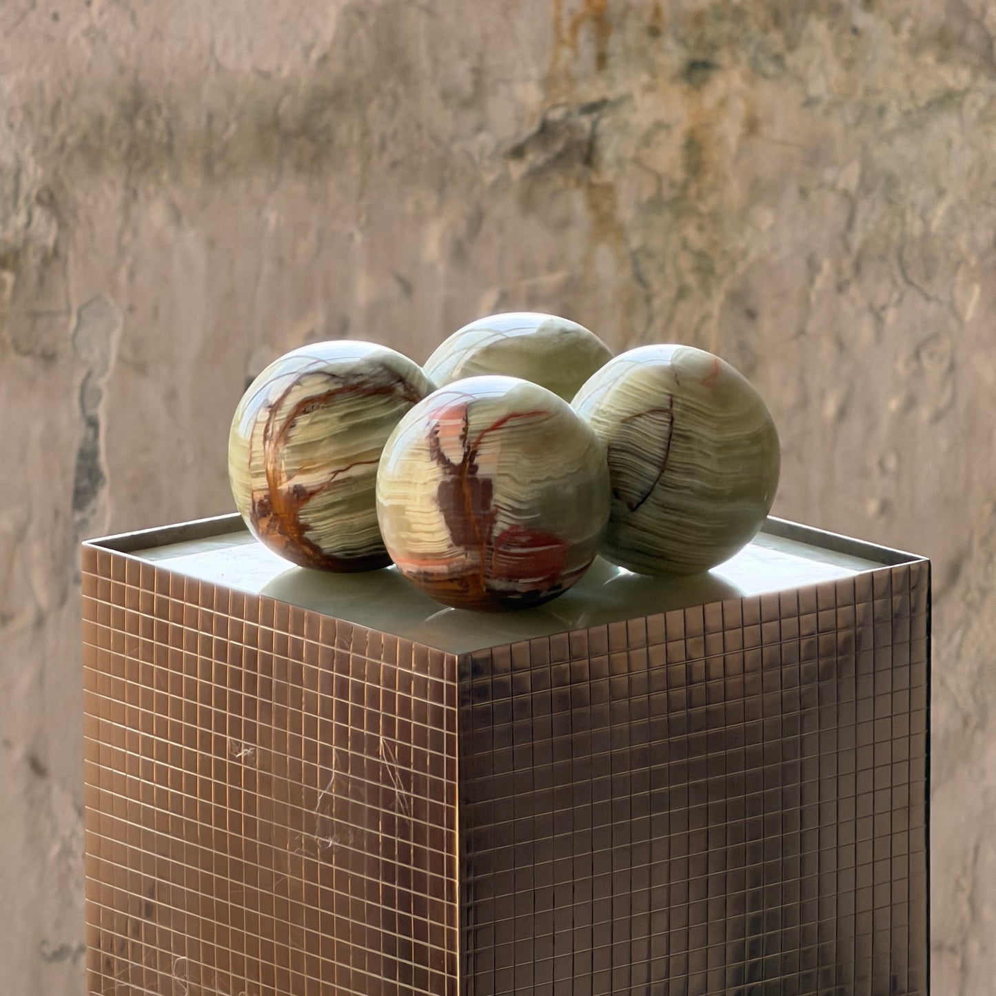 Atalaya Table Lamp | Luxury Natural Cyan Jade & Mirror Gold Statement Light