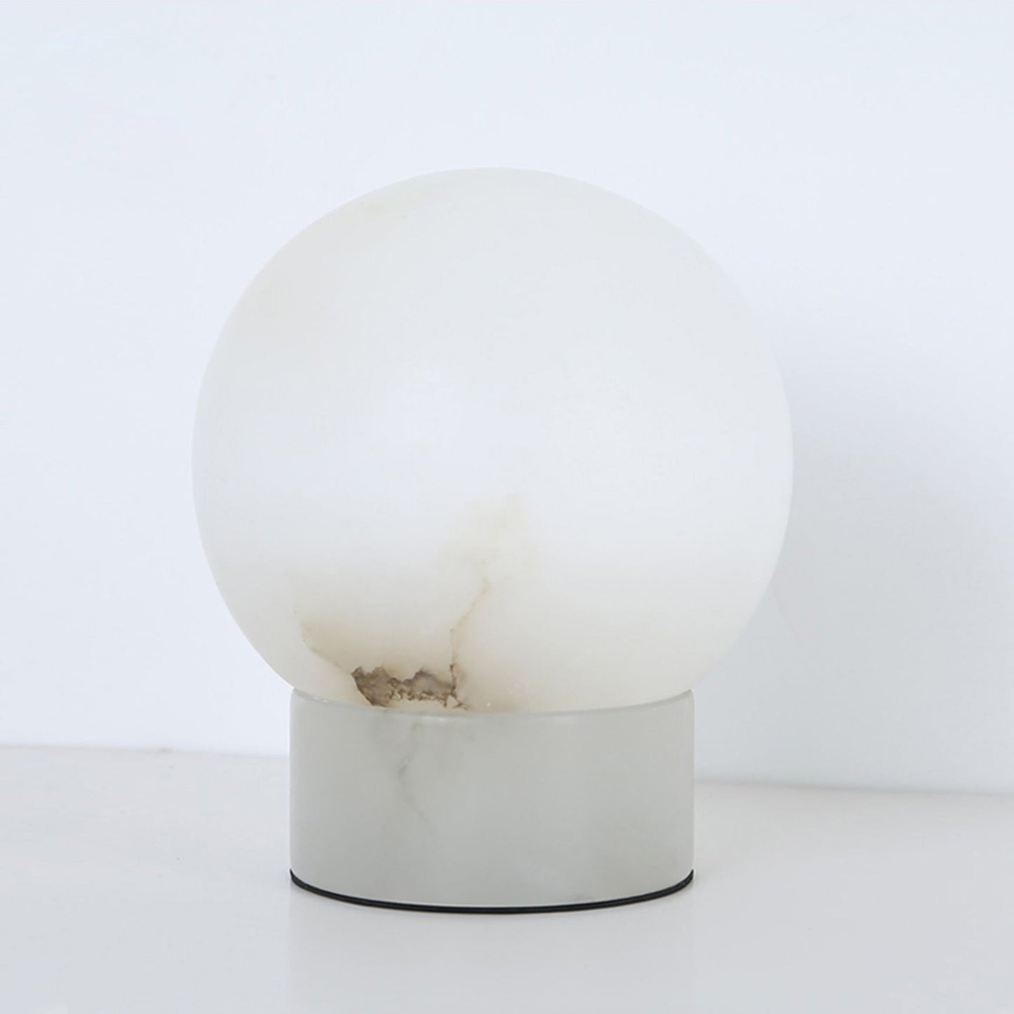 Athena Alabaster Table Lamp | Luxury Natural Stone Sphere & Cylinder Light