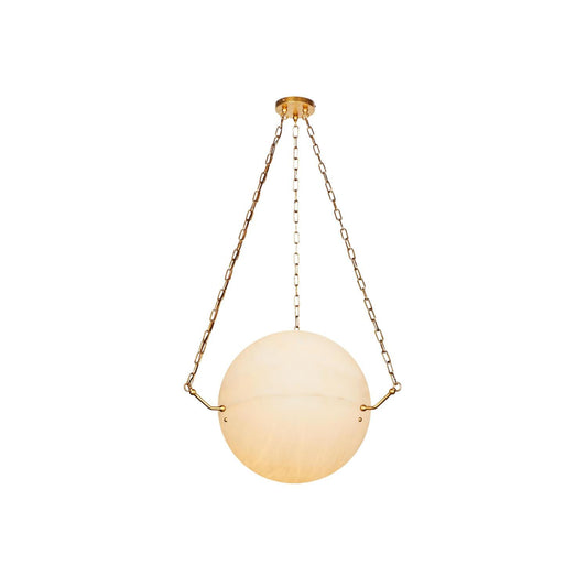 Atlas Alabaster Pendant Lamp | Luxury 44-Inch Vertical Stone Orb Light