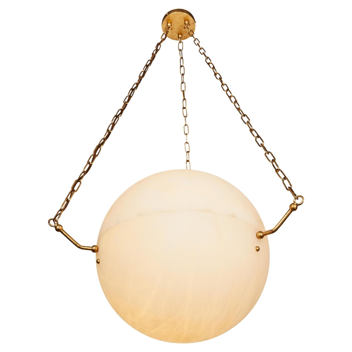Atlas Alabaster Pendant Lamp | Luxury 44-Inch Vertical Stone Orb Light
