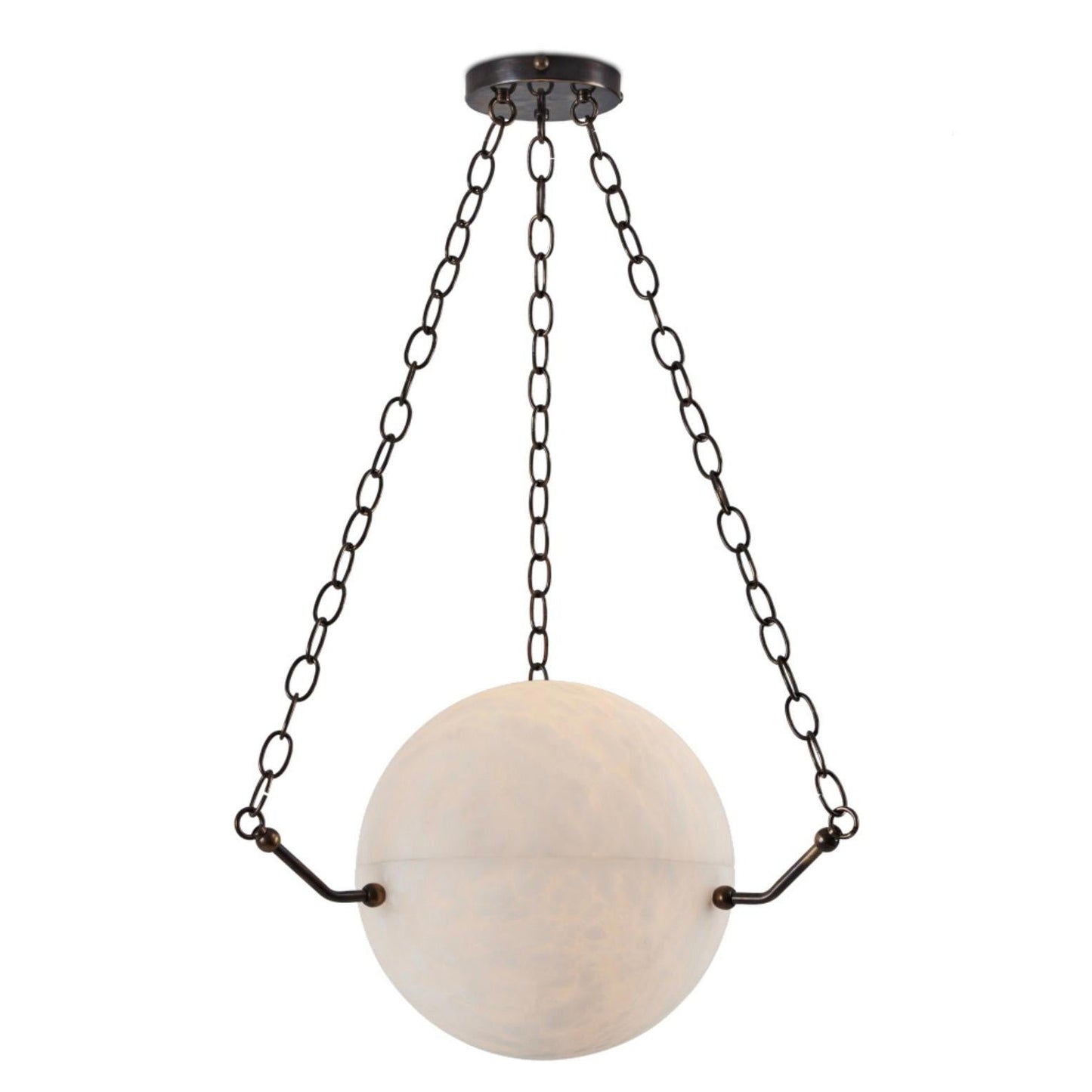 Atlas Alabaster Pendant Lamp | Luxury 44-Inch Vertical Stone Orb Light