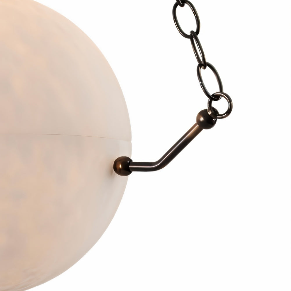 Atlas Alabaster Pendant Lamp | Luxury 44-Inch Vertical Stone Orb Light