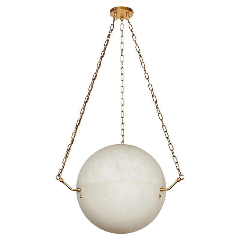 Atlas Alabaster Pendant Lamp | Luxury 44-Inch Vertical Stone Orb Light