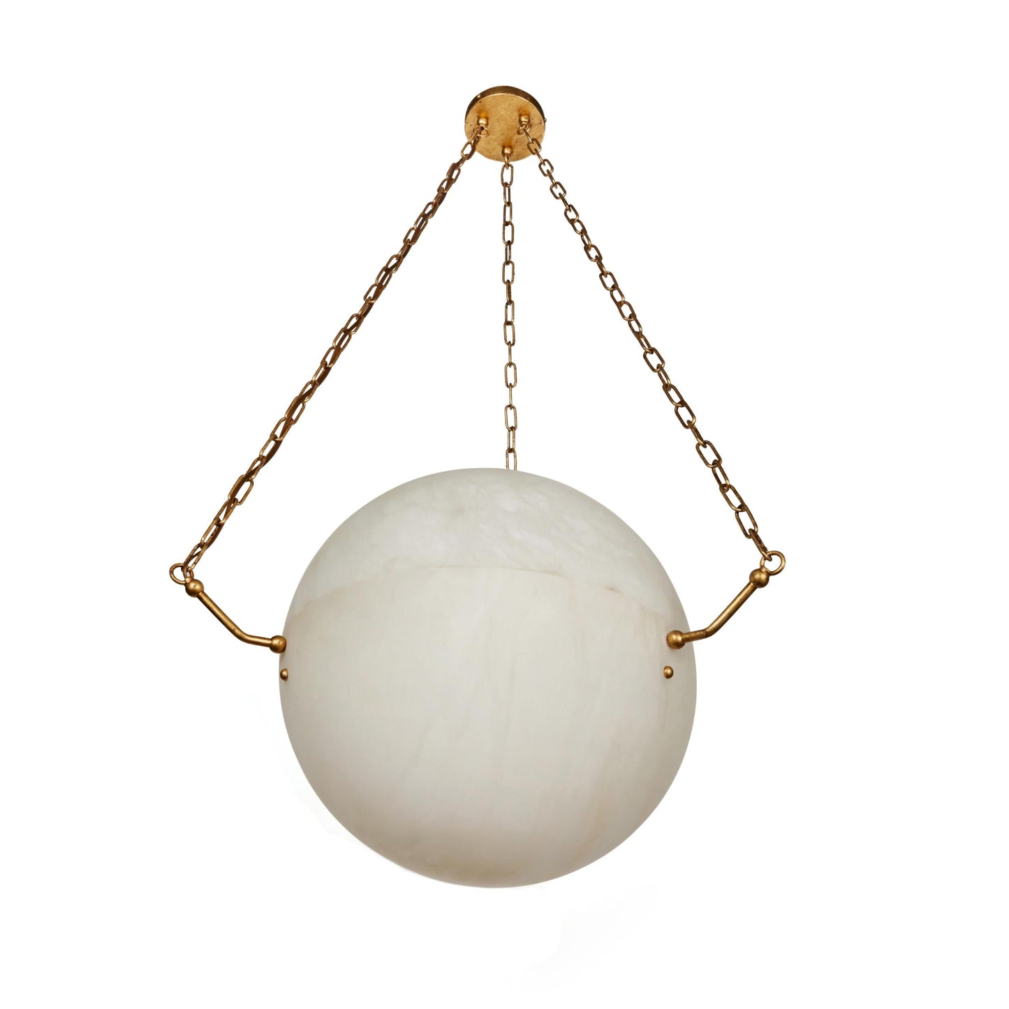 Atlas Alabaster Pendant Lamp | Luxury 44-Inch Vertical Stone Orb Light