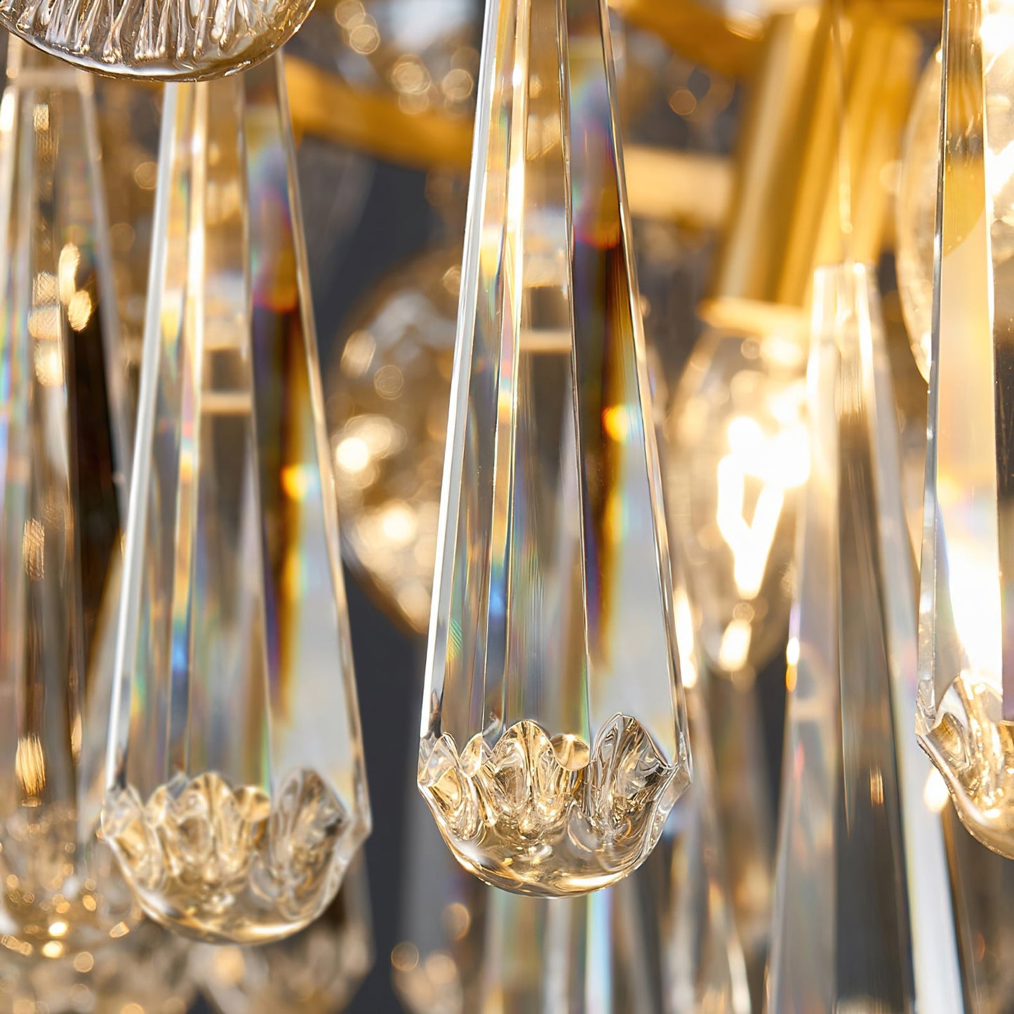 Atlas Crystal Chandelier | Modern Brass Ring & Sparkling Crystal Pendant