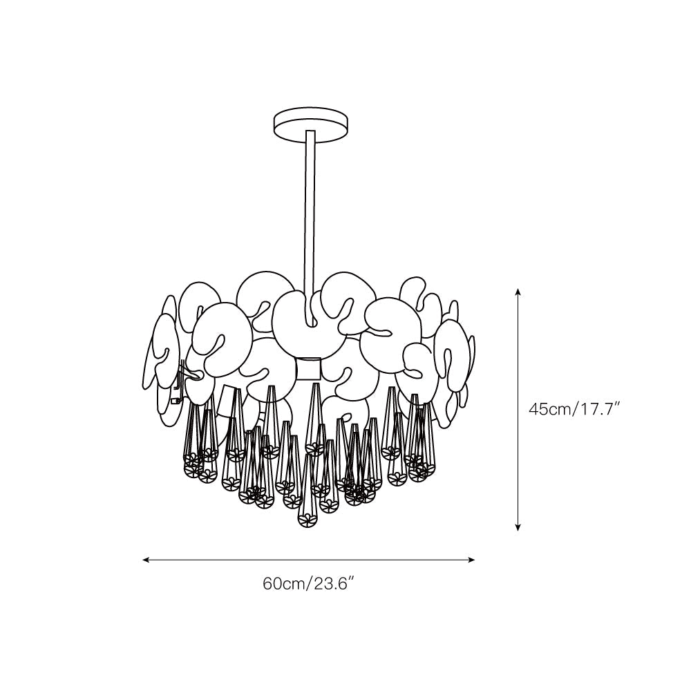 Atlas Crystal Chandelier | Modern Brass Ring & Sparkling Crystal Pendant