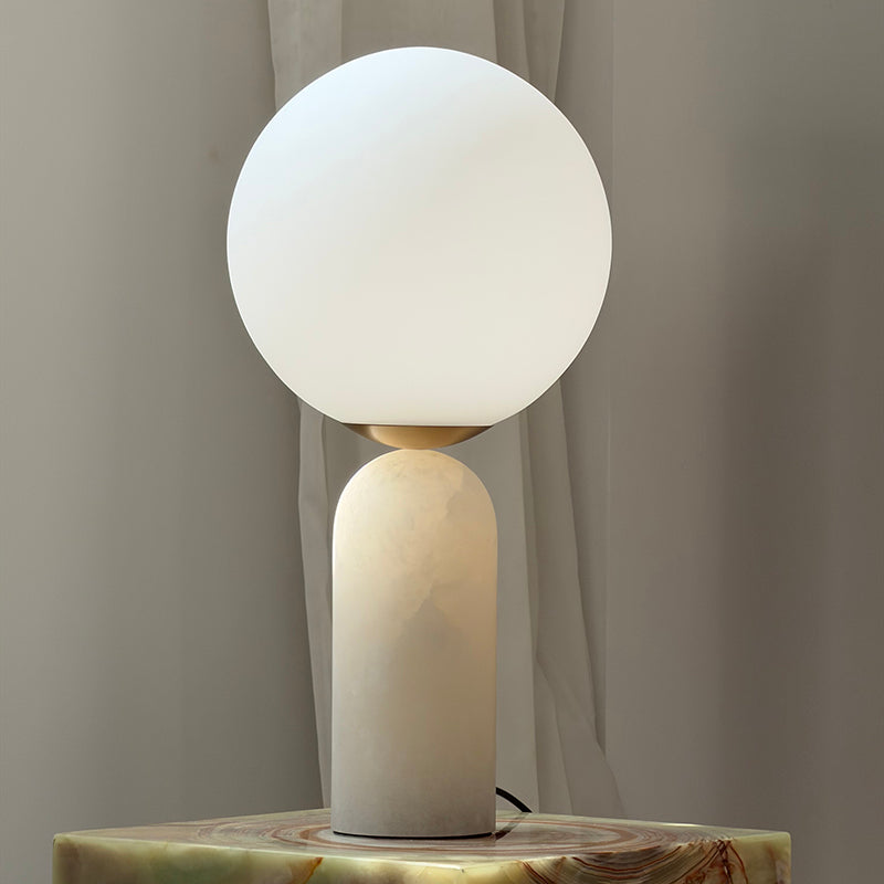 Atlas Table Lamp | Luxury Sculptural Marble & Glass Globe Statement Light