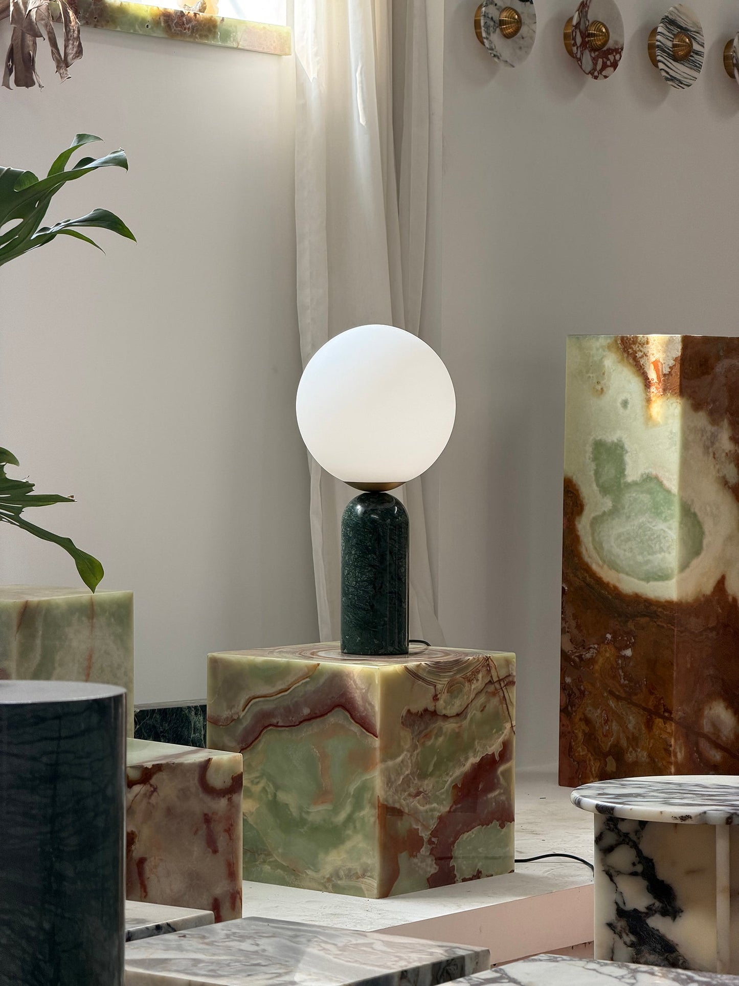 Atlas Table Lamp | Luxury Sculptural Marble & Glass Globe Statement Light