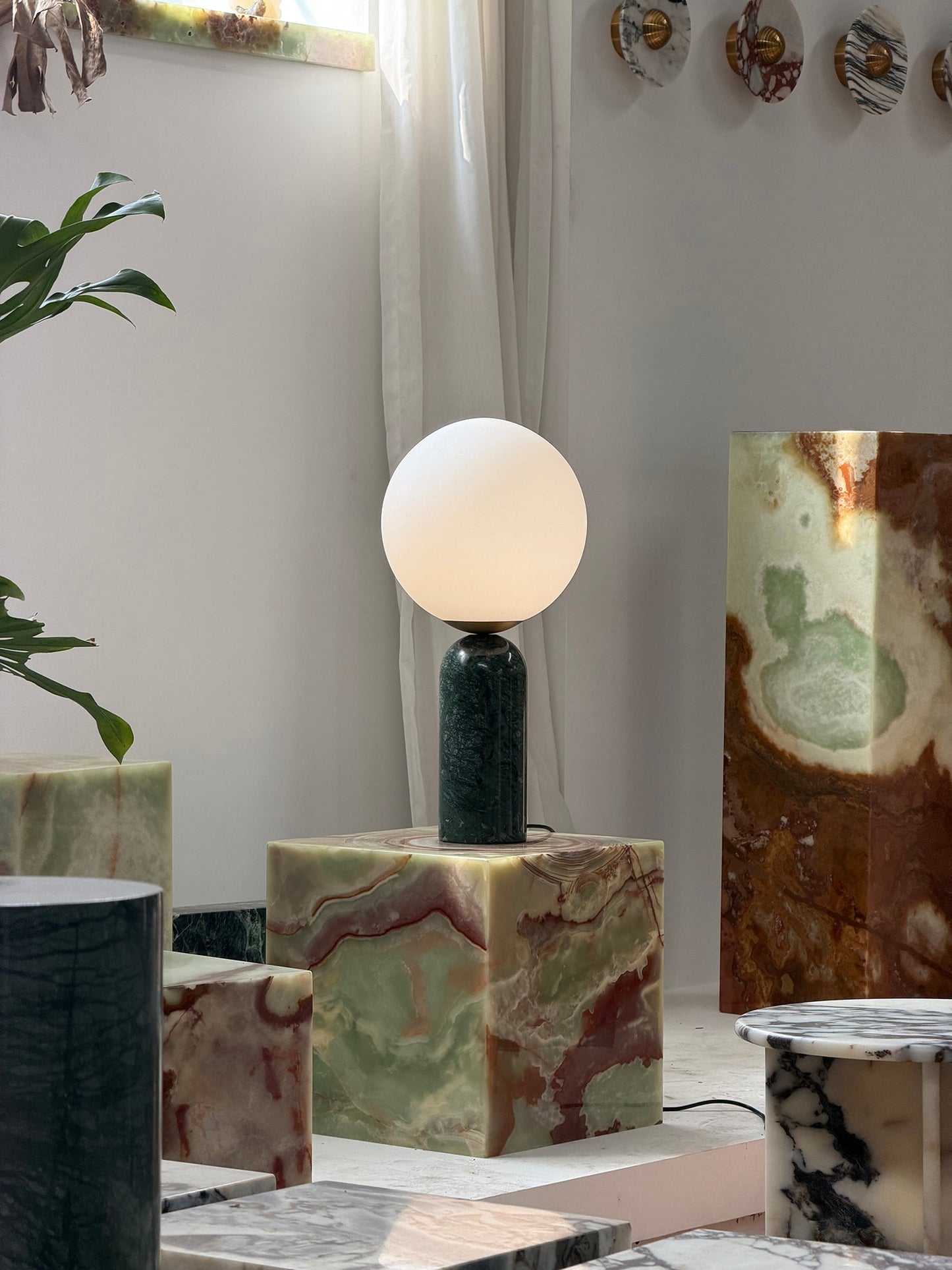 Atlas Table Lamp | Luxury Sculptural Marble & Glass Globe Statement Light