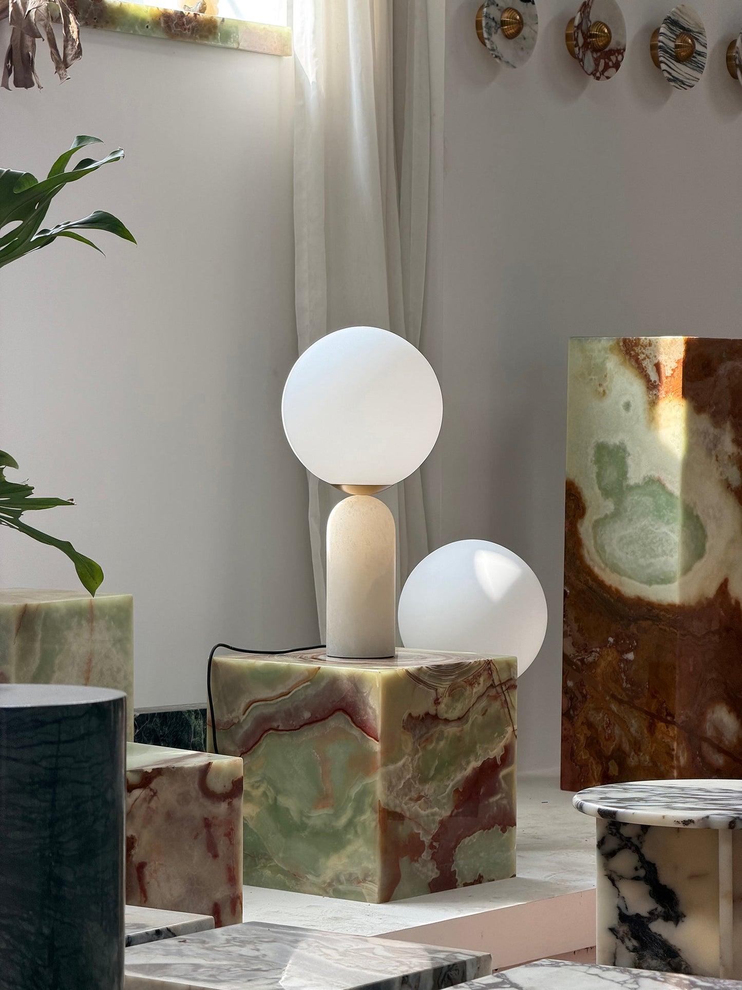 Atlas Table Lamp | Luxury Sculptural Marble & Glass Globe Statement Light