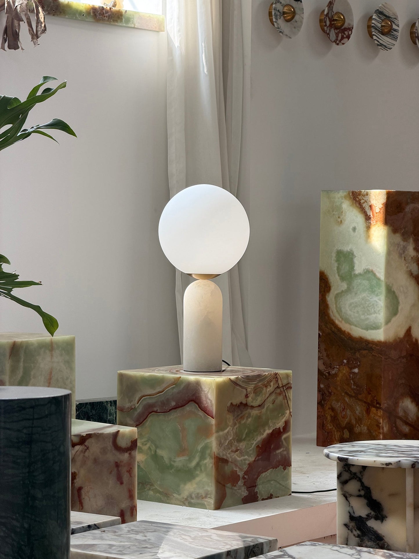 Atlas Table Lamp | Luxury Sculptural Marble & Glass Globe Statement Light