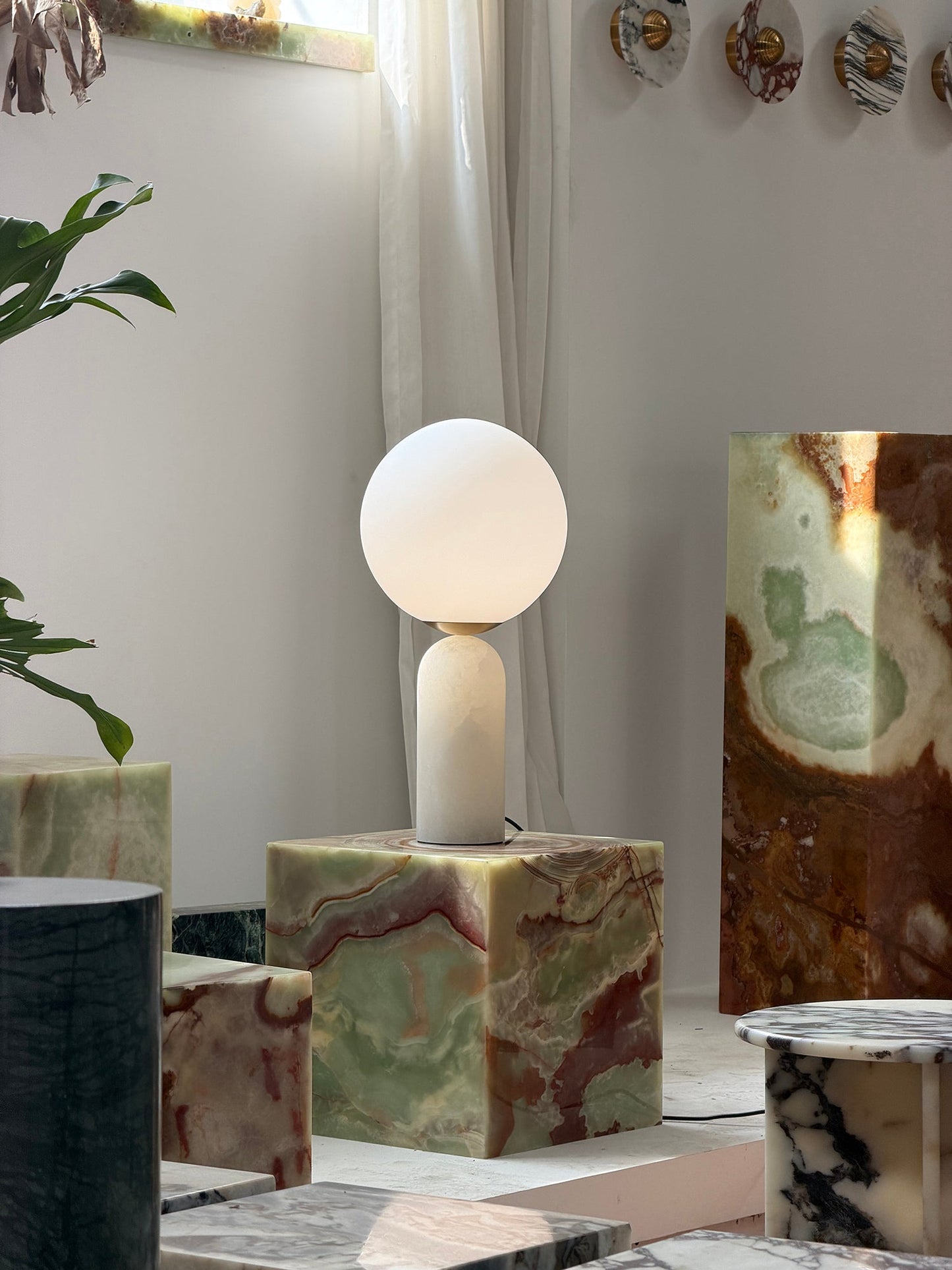 Atlas Table Lamp | Luxury Sculptural Marble & Glass Globe Statement Light