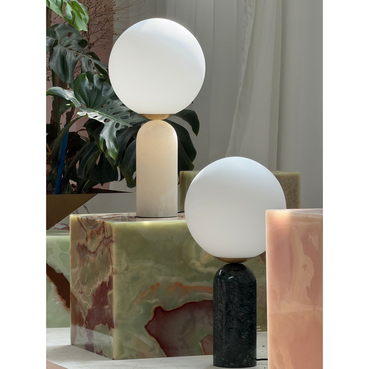 Atlas Table Lamp | Luxury Sculptural Marble & Glass Globe Statement Light