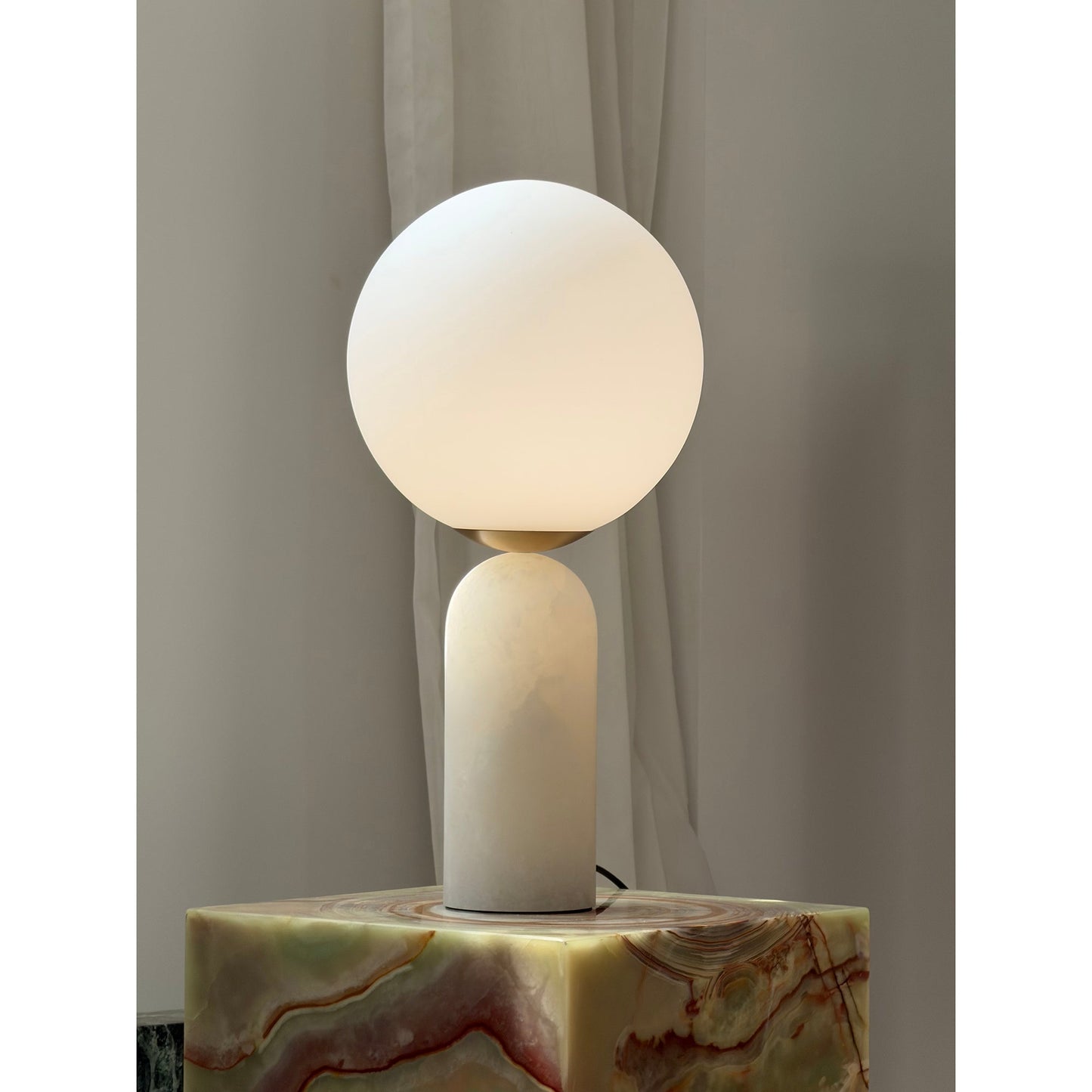 Atlas Table Lamp | Luxury Sculptural Marble & Glass Globe Statement Light