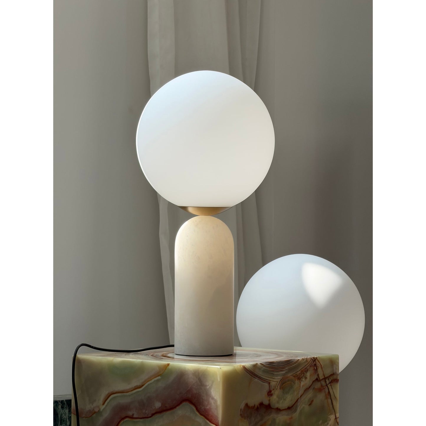Atlas Table Lamp | Luxury Sculptural Marble & Glass Globe Statement Light
