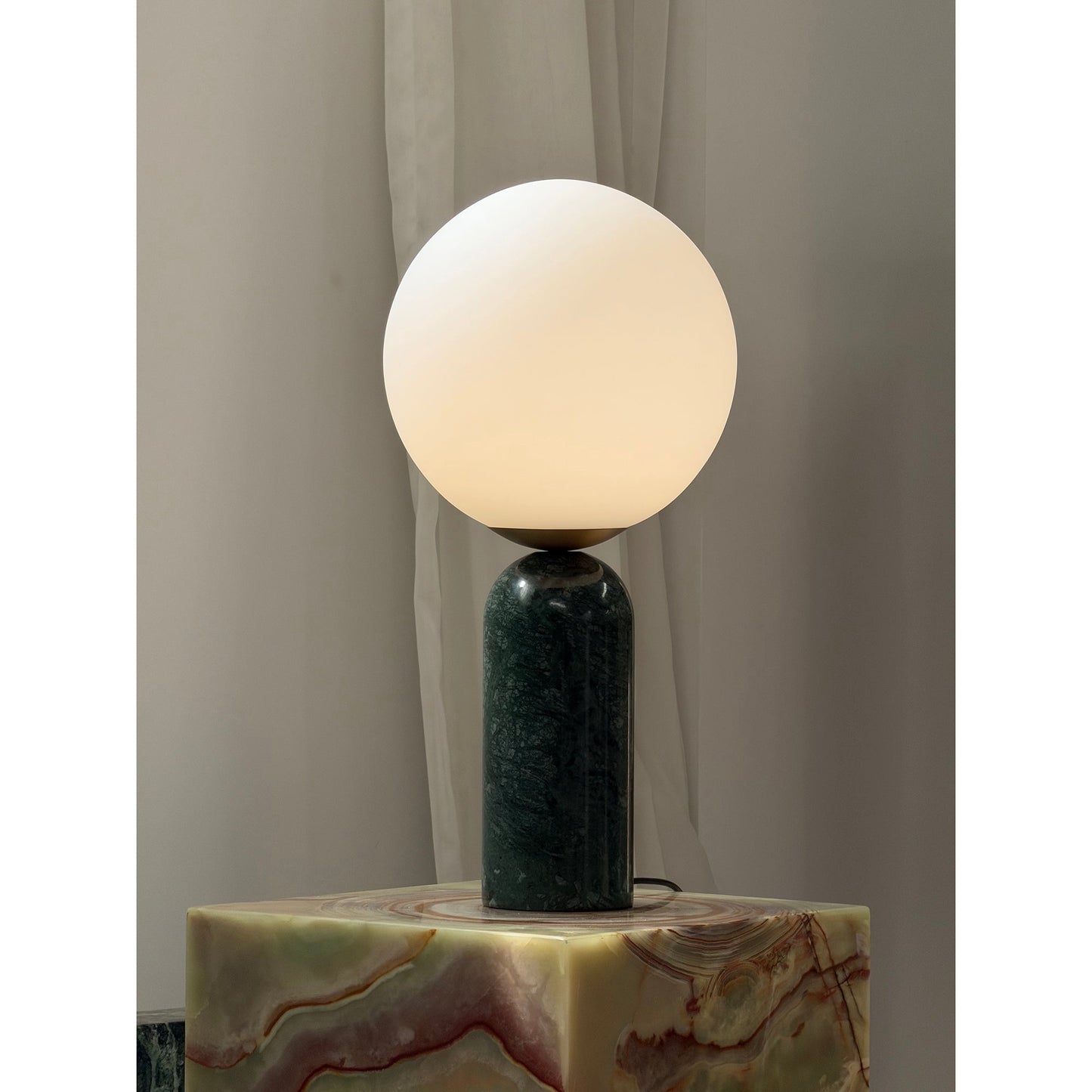 Atlas Table Lamp | Luxury Sculptural Marble & Glass Globe Statement Light