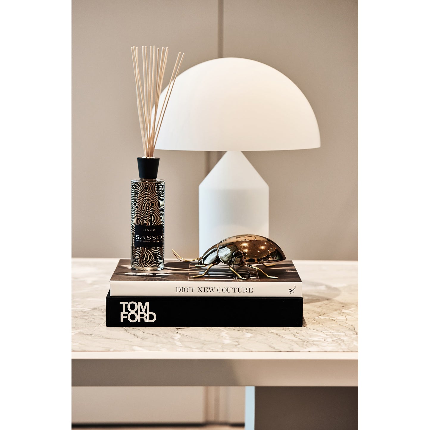 Atollo Alabaster Table Lamp | Luxury Natural Stone Dome Statement Light