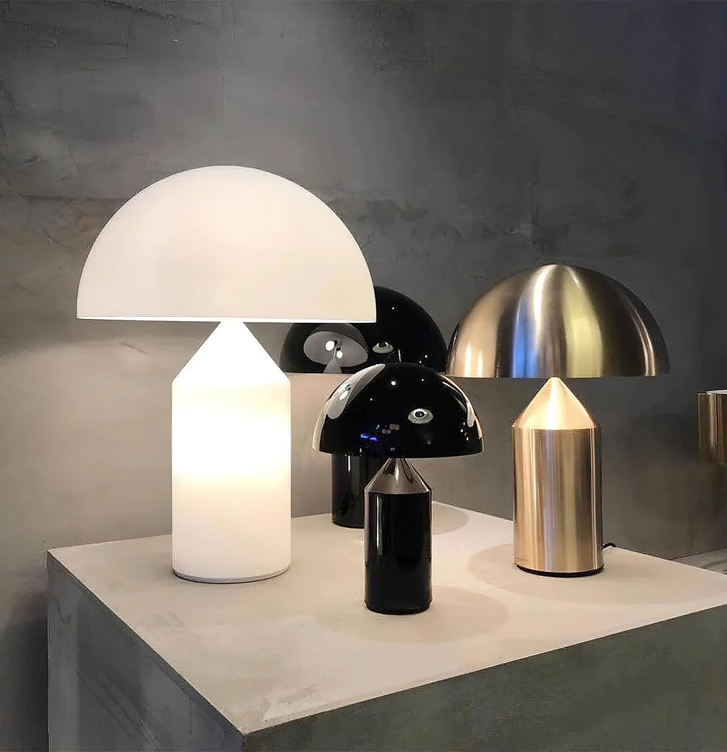 Atollo Alabaster Table Lamp | Luxury Natural Stone Dome Statement Light
