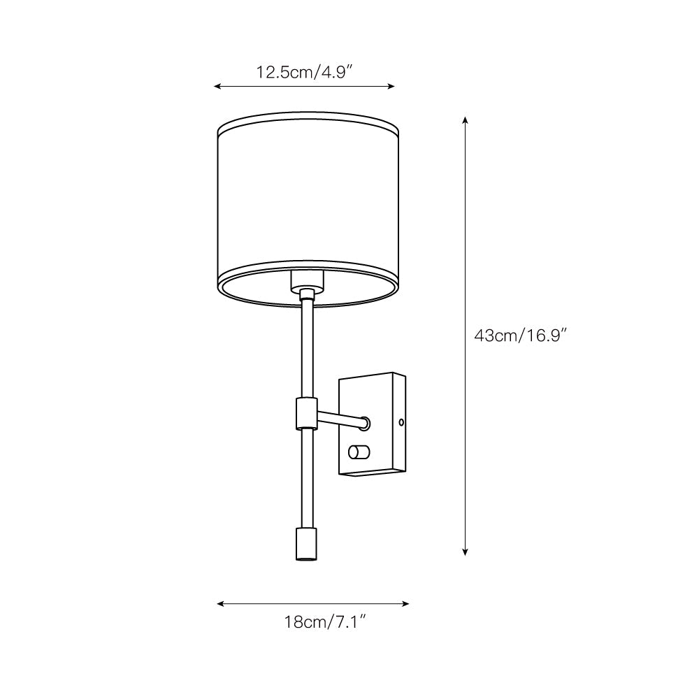 Atticus Wall Lamp | Modern Minimalist Iron & Linen Shade Sconce