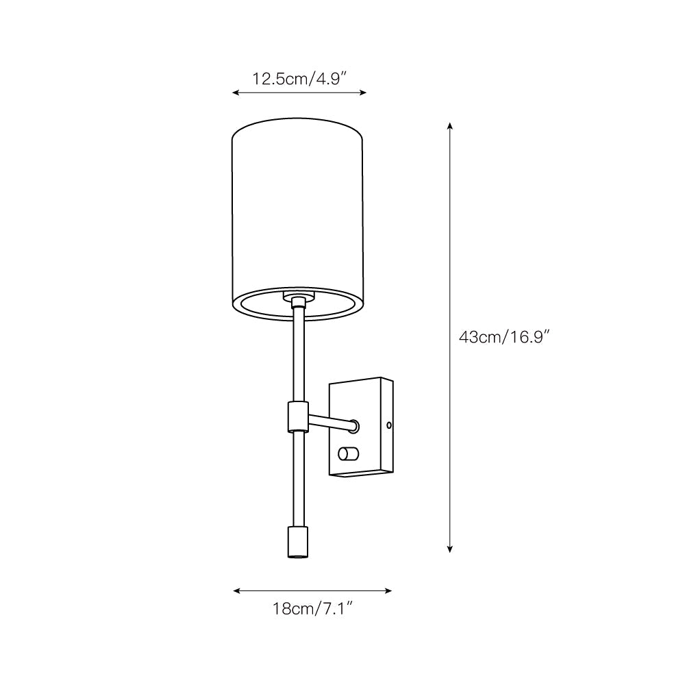 Atticus Wall Lamp | Modern Minimalist Iron & Linen Shade Sconce