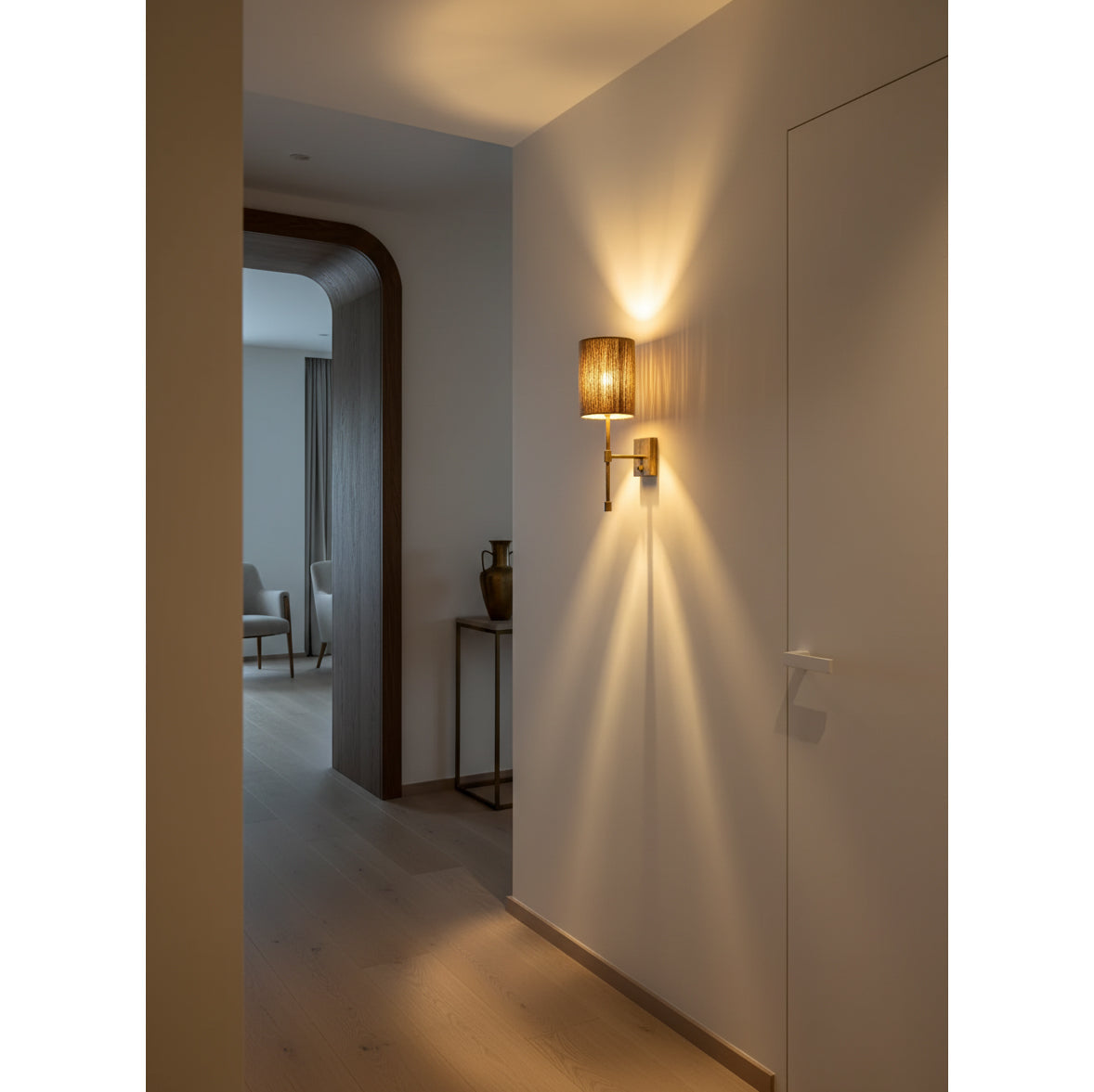 Atticus Wall Lamp | Modern Minimalist Iron & Linen Shade Sconce